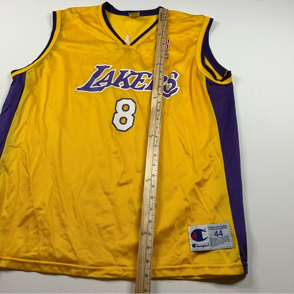Vintage 90s KOBE BRYANT #8 Los Angeles LA Lakers Champion Jersey 44 Large L - Picture 5 of 7